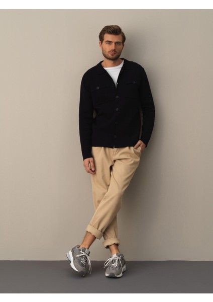 Erkek Lacivert Cep Detaylı Hırka modelleri