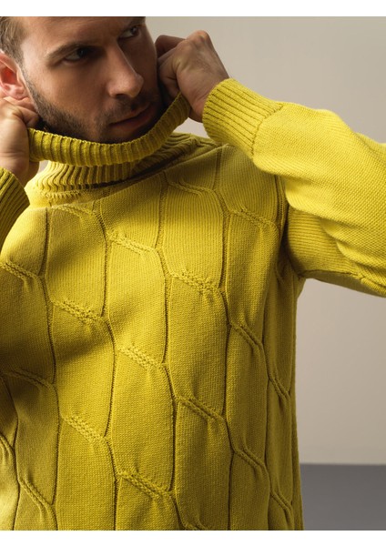 Erkek Sarı Pamuklu Regular Fit Kazak fiyatları