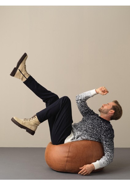 Erkek Lacivert Bisiklet Yaka Regular Fit Kazak