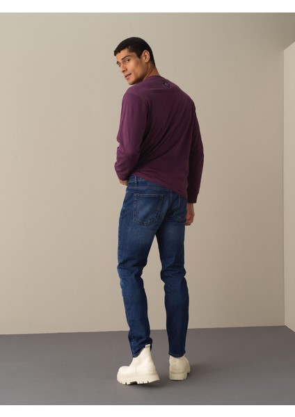Erkek Mavi Pamuklu Slim Fit Denim Pantolon modelleri