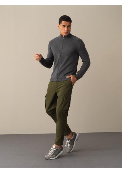 Antrasit Fermuarlı Basic Hırka fiyatları