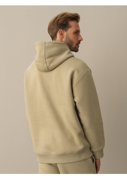 Kapüşonlu Pamuklu Oversize Basic Sweatshirt