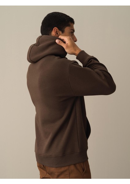 Erkek Kahverengi Oversize Basic Sweatshirt indirimleri