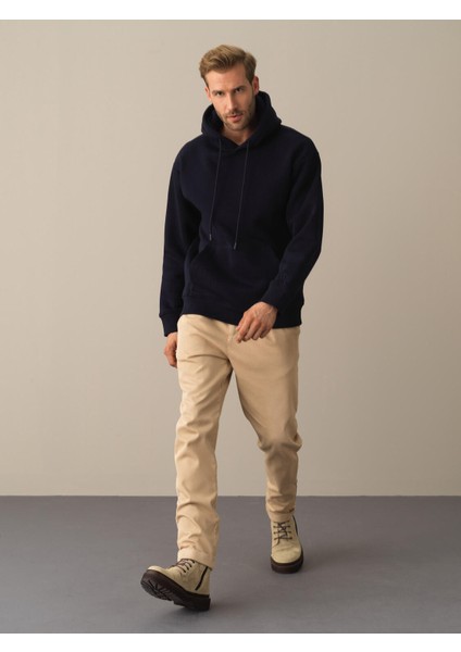 Kapüşonlu Pamuklu Oversize Basic Sweatshirt