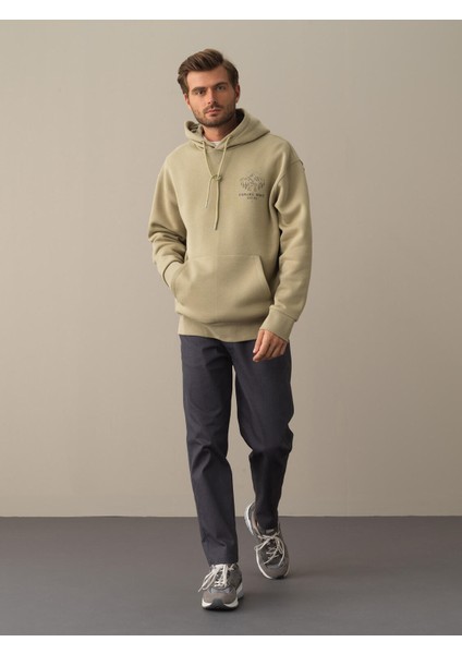 Kapüşonlu Pamuklu Oversize Baskılı Sweatshirt