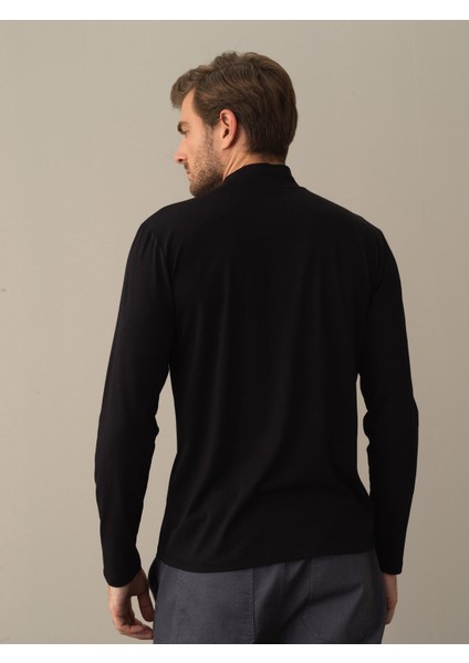 Erkek Siyah Slim Fit Modal Basic Tişört indirimleri