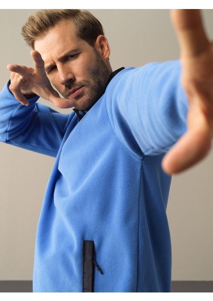 Erkek Mavi Regular Fit Polar Sweatshirt fiyatları