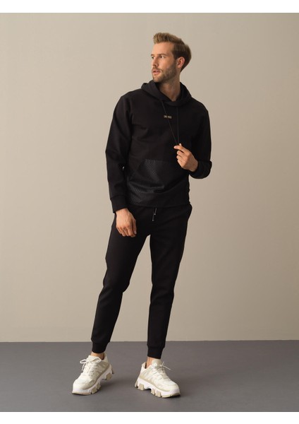 Erkek Siyah Regular Fit Sweatshirt