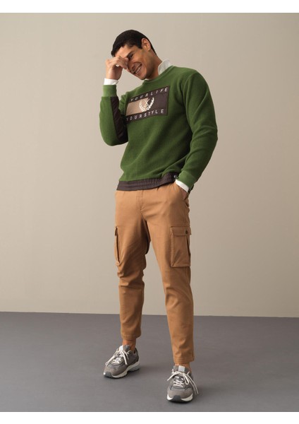 Erkek Yeşil Regular Fit Polar Sweatshirt