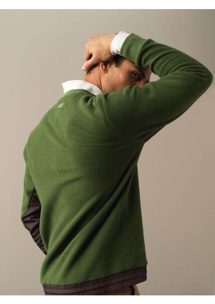 Erkek Yeşil Regular Fit Polar Sweatshirt modelleri