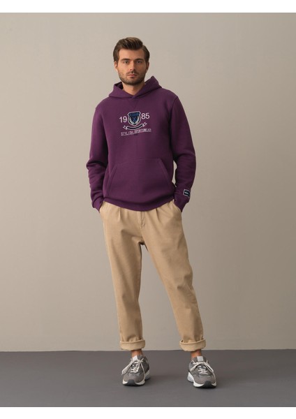 Erkek Mor Regular Fit Sweatshirt