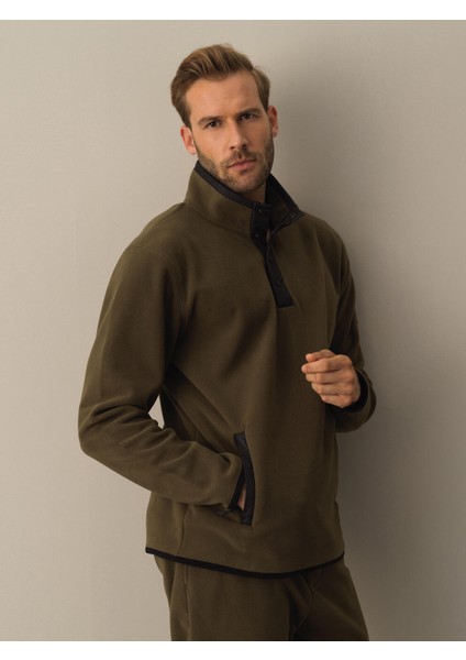 Erkek Haki Regular Fit Polar Sweatshirt fiyatları