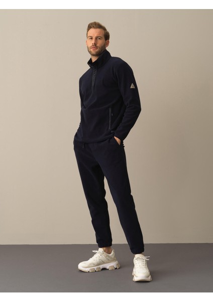 Erkek Lacivert Regular Fit Polar Sweatshirt