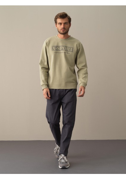 Erkek Yeşil Slim Fit Baskılı Sweatshirt fiyatları