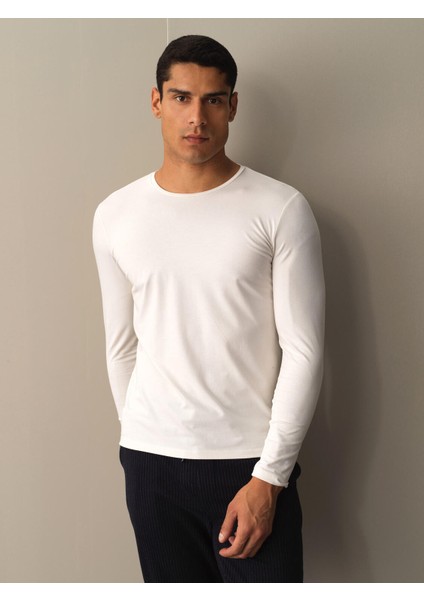 Bisiklet Yaka Slim Fit Modal Basic T-Shirt