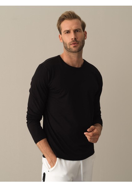 Erkek Siyah Modal Basic Tişört