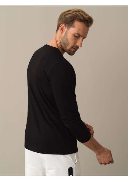 Erkek Siyah Modal Basic Tişört modelleri