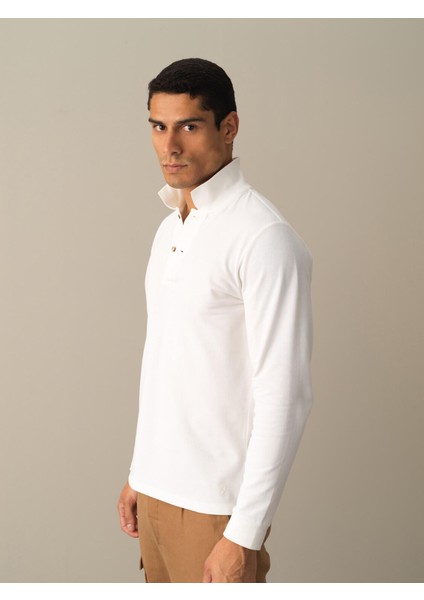 Erkek Beyaz Polo Yaka Fit Basic Tişört fiyatları