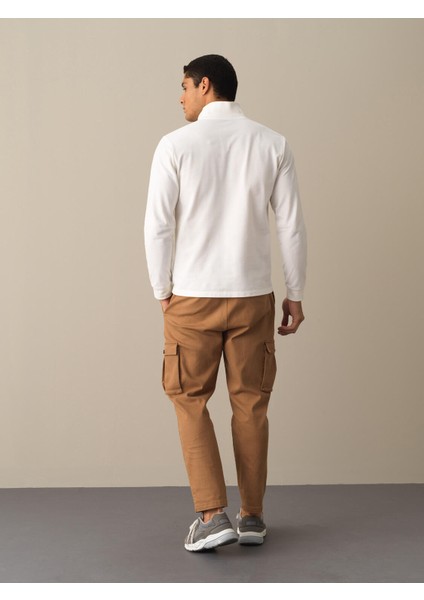 Erkek Beyaz Polo Yaka Fit Basic Tişört modelleri