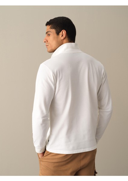 Erkek Beyaz Polo Yaka Fit Basic Tişört fırsatları