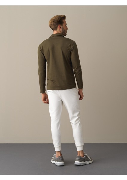 Erkek Haki Slim Fit Modal Basic Tişört indirimleri