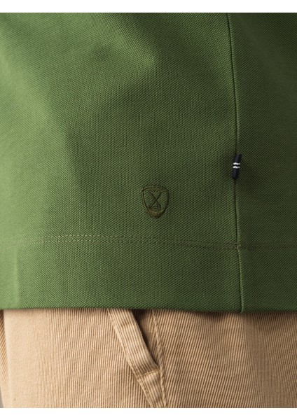 Erkek Yeşil Polo Yaka Fit Basic Tişört modelleri