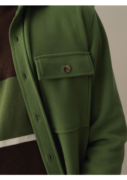 Erkek Yeşil Fit Cepli Gömlek Ceket fırsatları