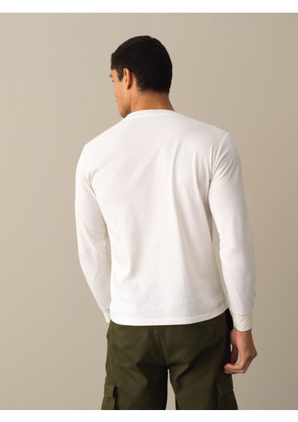 Erkek Beyaz %100 Pamuk Regular Fit Tişört fırsatları