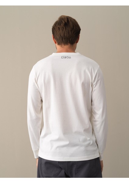 Erkek Beyaz Regular Fit Baskılı Tişört indirimleri