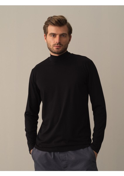 Xint Yarım Balıkçı Yaka Slim Fit Modal Basic T-Shirt