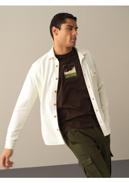 Erkek Ekru Fit Cepli Gömlek Ceket fiyatları