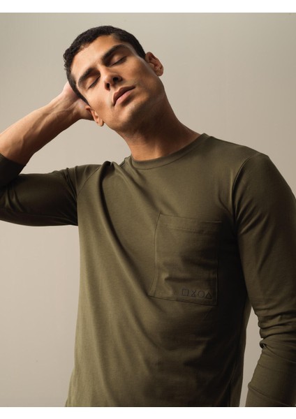 Erkek Haki %100 Pamuk Regular Fit Tişört fırsatları