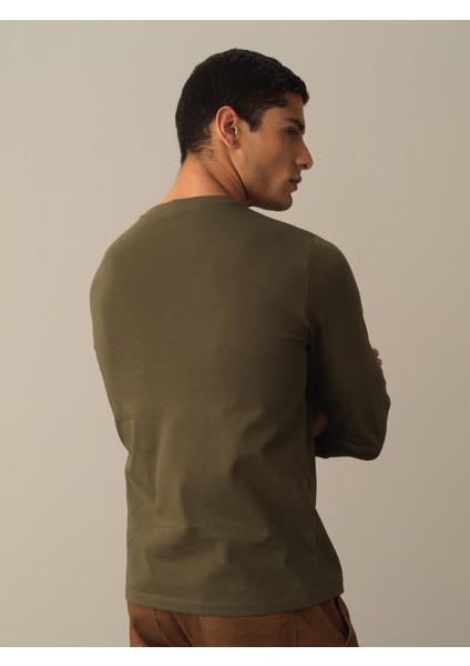Erkek Haki %100 Pamuk Regular Fit Tişört indirimleri
