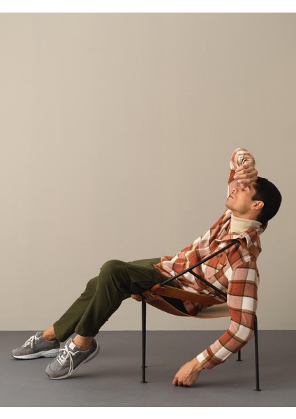 Erkek Camel Oversize Fermuarlı Gömlek Ceket