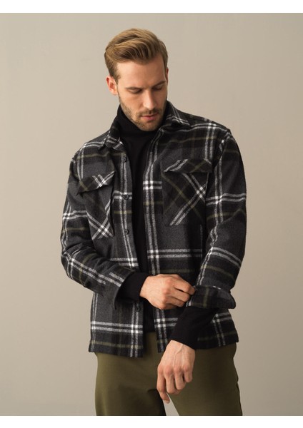 Erkek Siyah Regular Fit Cepli Ekose Gömlek fiyatları