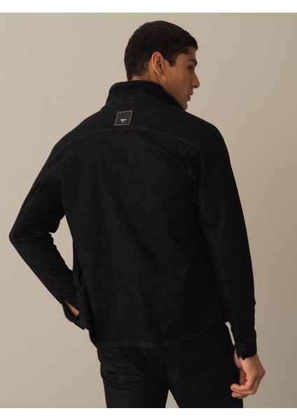 Erkek Siyah Regular Fit Denim Gömlek Ceket fırsatları