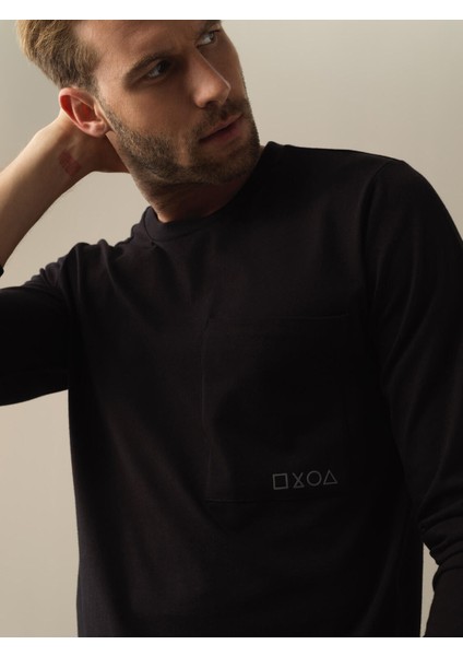 Erkek Siyah %100 Pamuk Regular Fit Tişört modelleri