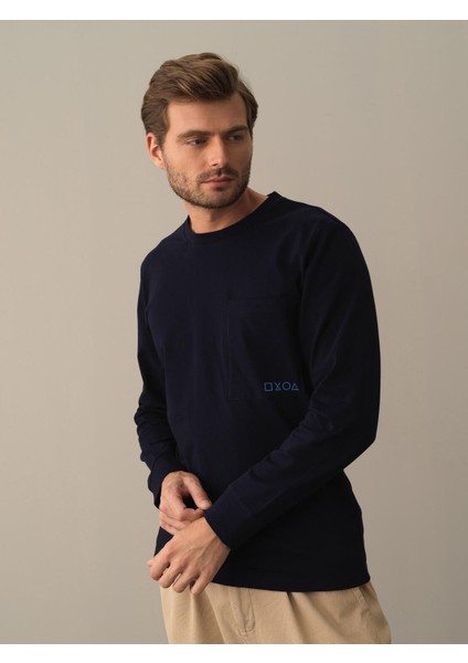 Erkek Lacivert %100 Pamuk Regular Fit Tişört fiyatları