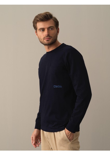 Erkek Lacivert %100 Pamuk Regular Fit Tişört modelleri