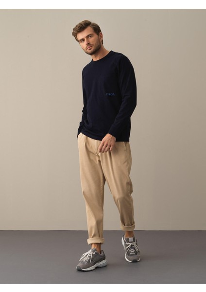 Erkek Lacivert %100 Pamuk Regular Fit Tişört fırsatları