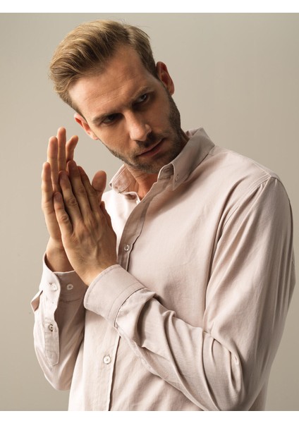 Erkek Bej Regular Fit Basic Gömlek fiyatları