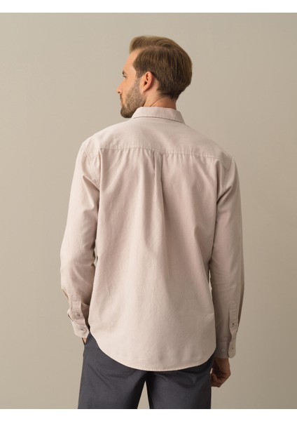 Erkek Bej Regular Fit Basic Gömlek indirimleri
