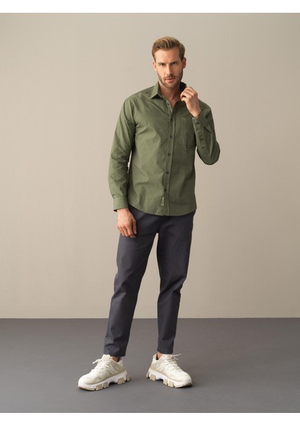 Erkek Haki Regular Fit Desenli Gömlek fiyatları