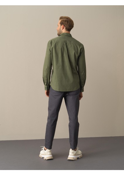 Erkek Haki Regular Fit Desenli Gömlek indirimleri