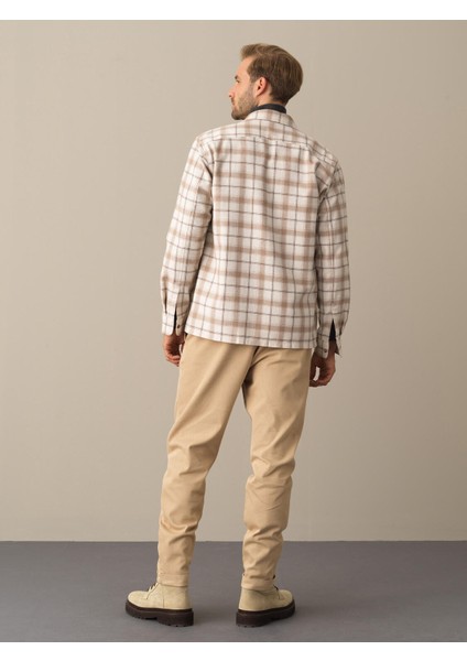 Erkek Bej Cepli Ekose Gömlek indirimleri