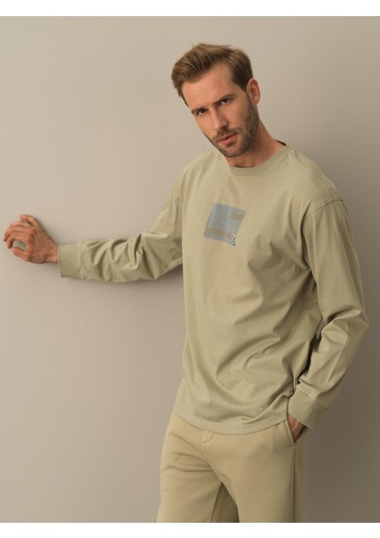 Erkek Yeşil Oversize Baskılı Tişört fiyatları