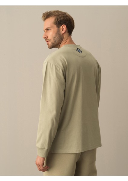 Erkek Yeşil Oversize Baskılı Tişört modelleri