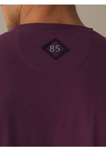 Erkek Mor Oversize Baskılı Tişört modelleri