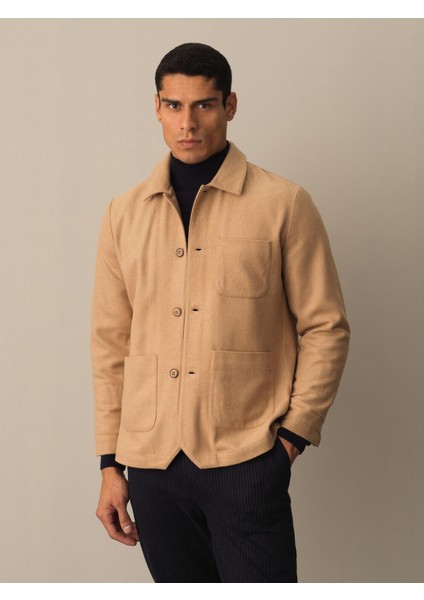Erkek Bej Regular Fit Cepli Ceket modelleri