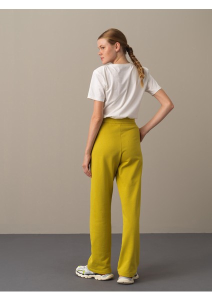 Kadın Sarı Oversize Sweat Pantolon indirimleri